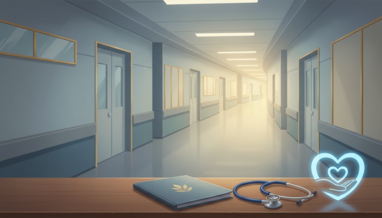 Symbolische KI-Illustration zu gesundheit und pflege.
