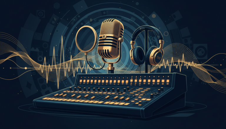 Symbolbild, KI-generierte Illustration zum Themenbereich radio und medientechnik.